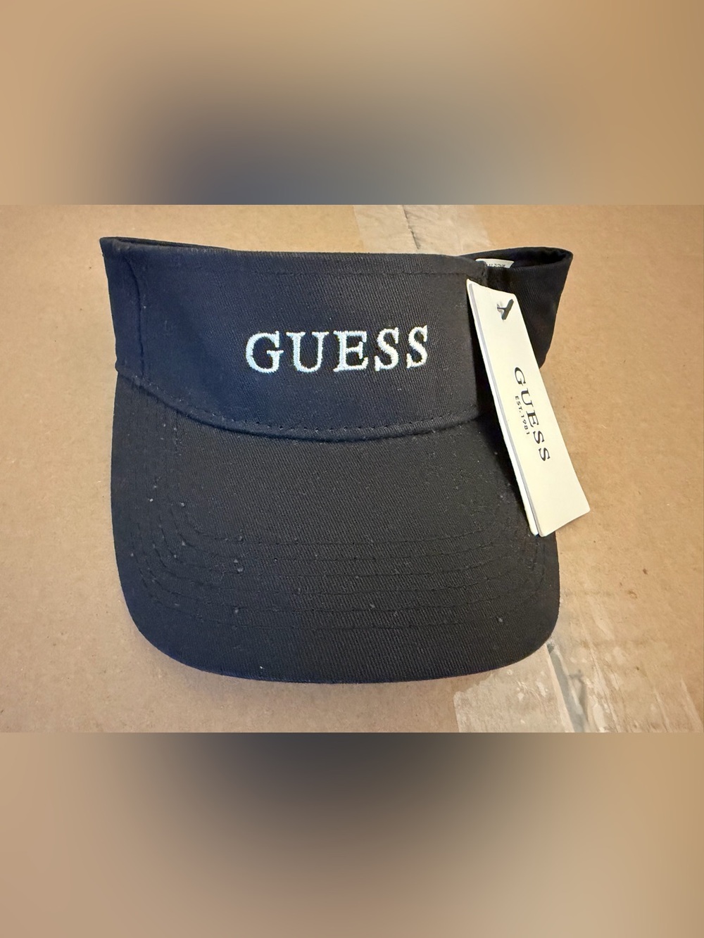 GUESS Black Embroidered Visor